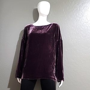 JJill deep purple velvet blouse